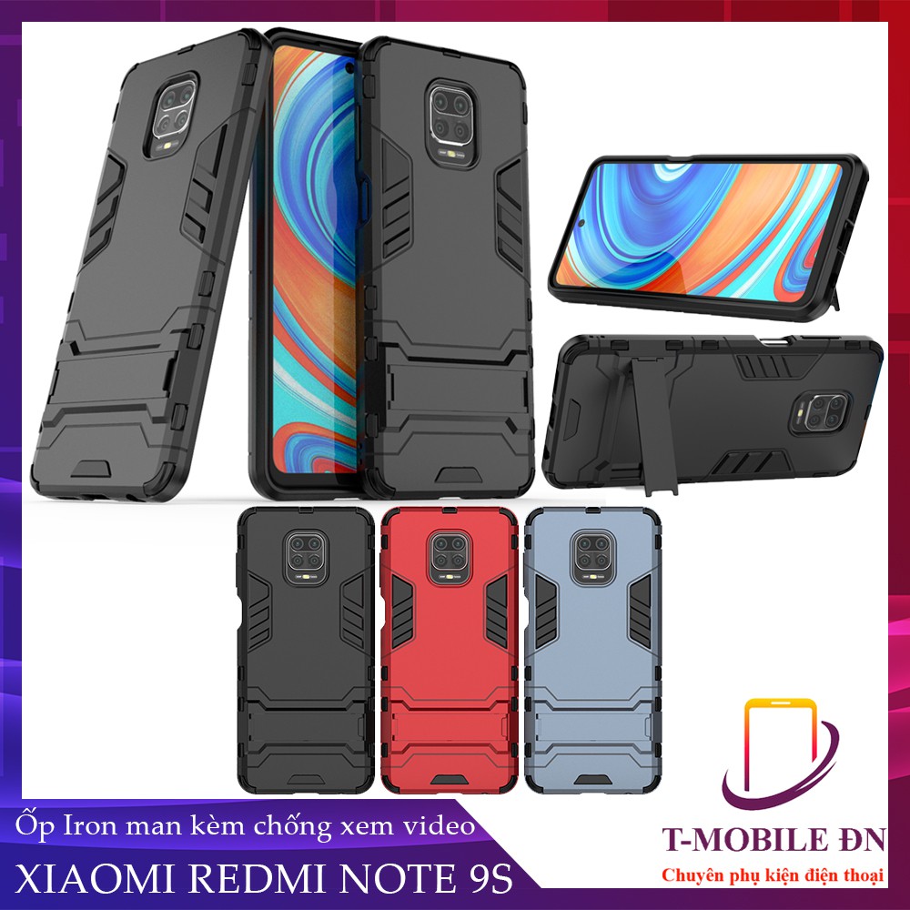 FREESHIP 50k_Ốp lưng Xiaomi Redmi Note 9s 10s 9 10 Pro Max IRON MAN chống sốc có giá đỡ