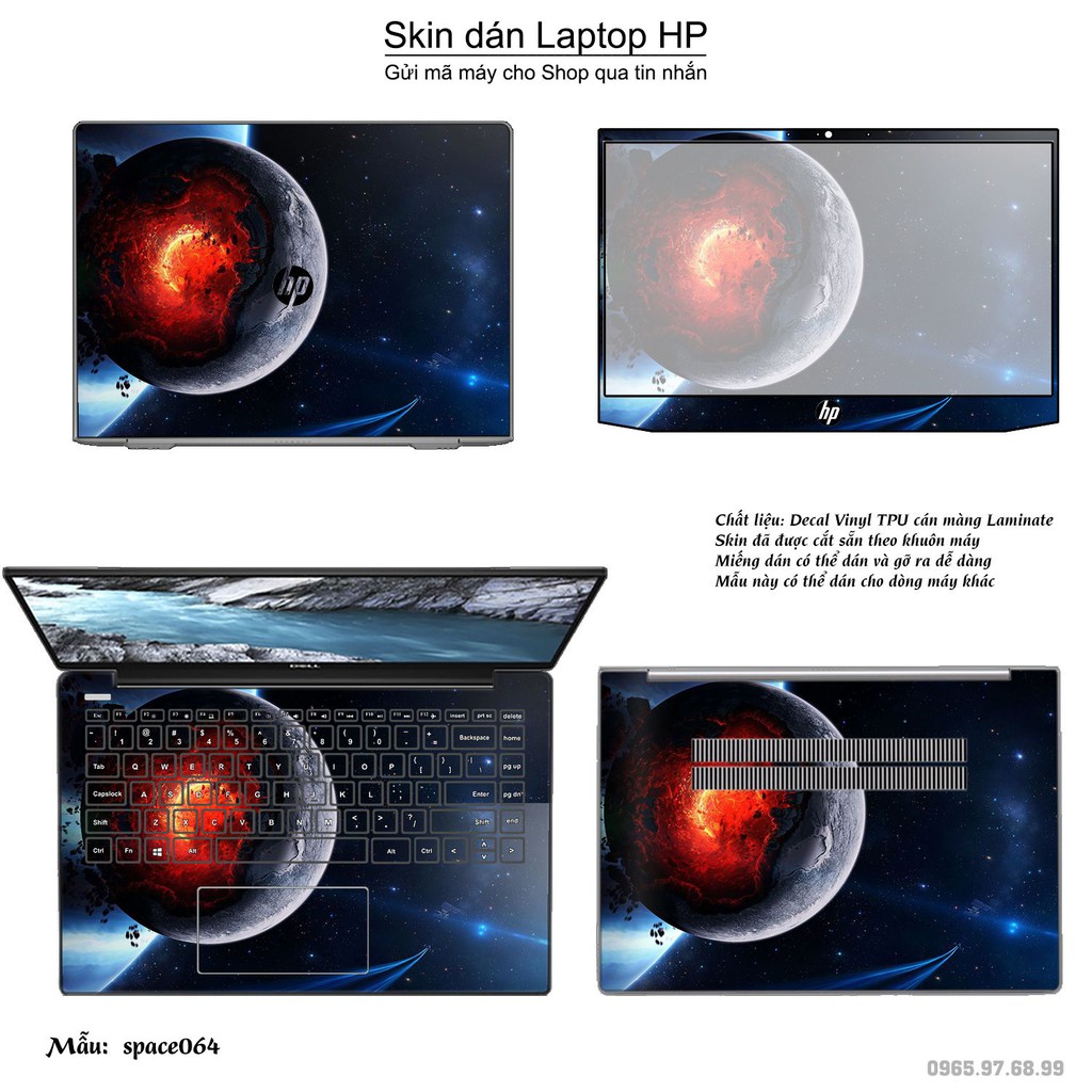 Skin dán Laptop HP in hình không gian nhiều mẫu 11 (inbox mã máy cho Shop)