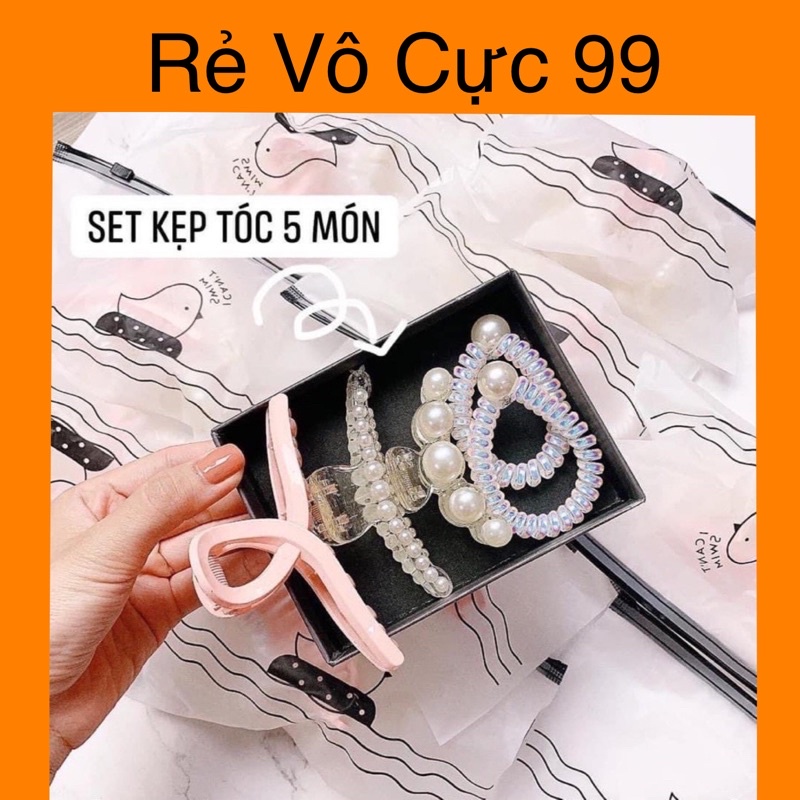 Set cặp 5 chi tiết hàn quốc có túi mới