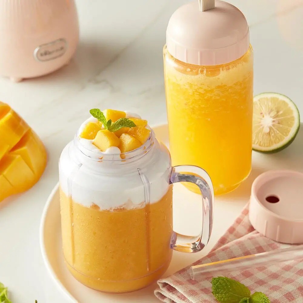 Máy xay sinh tố BEAR 2 cốc màu hồng / xanh cầm tay cao cấp bảo hành 12 tháng