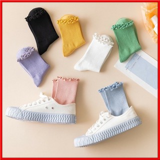 Tất nhún cổ bèo Hàn Quốc| Tất cao cổ Vintage 7 màu cực đẹp T014