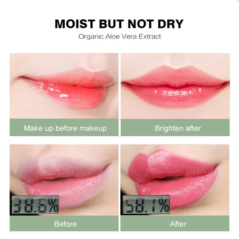 Disaar Aloe Color Changing Lipstick Hydrating Moisturizing Brightening Smoothing Anti-Chapping Beauty Skin Care Lip Balm Makeup Cosmetics 4ML