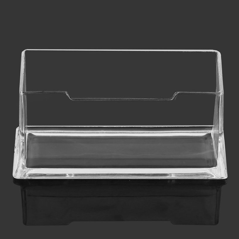 ♥FL*Clear Desktop Business Card Holder Display Stand Acrylic Plastic Desk Shelf♬