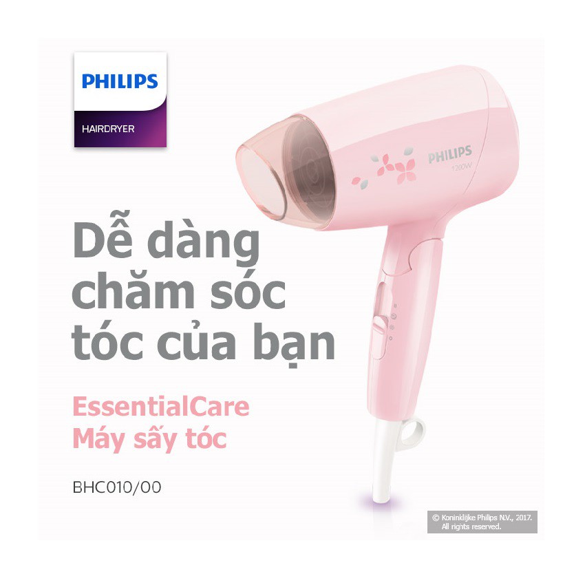 Máy sấy tóc du lịch Philips BHC010 1200W, hàng chính hãng phân phối