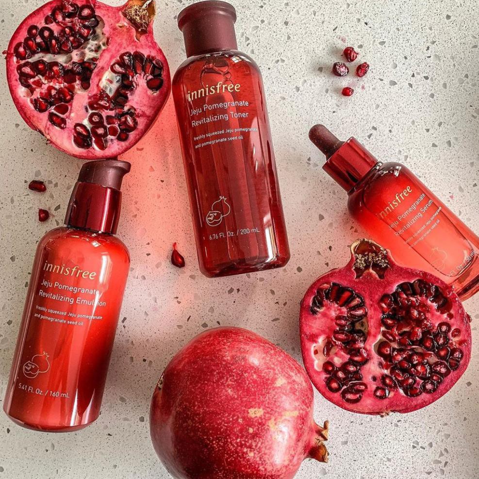 [vd] NƯỚC HOA HỒNG VÀ SERUM NGĂN NGỪA LÃO HÓA TỪ LỰU INNISFREE JEJU POMEGRANATE REVITALIZING TONER AUTH
