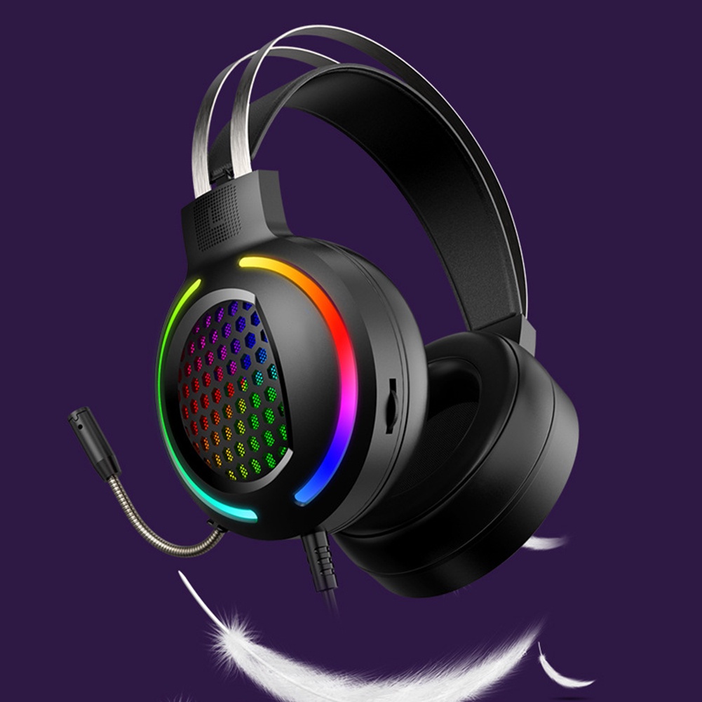 Tai Nghe Chụp Tai Âm Thanh Siêu Trầm Có Micro Và Đèn Rgb Cho Điện Thoại / Laptop