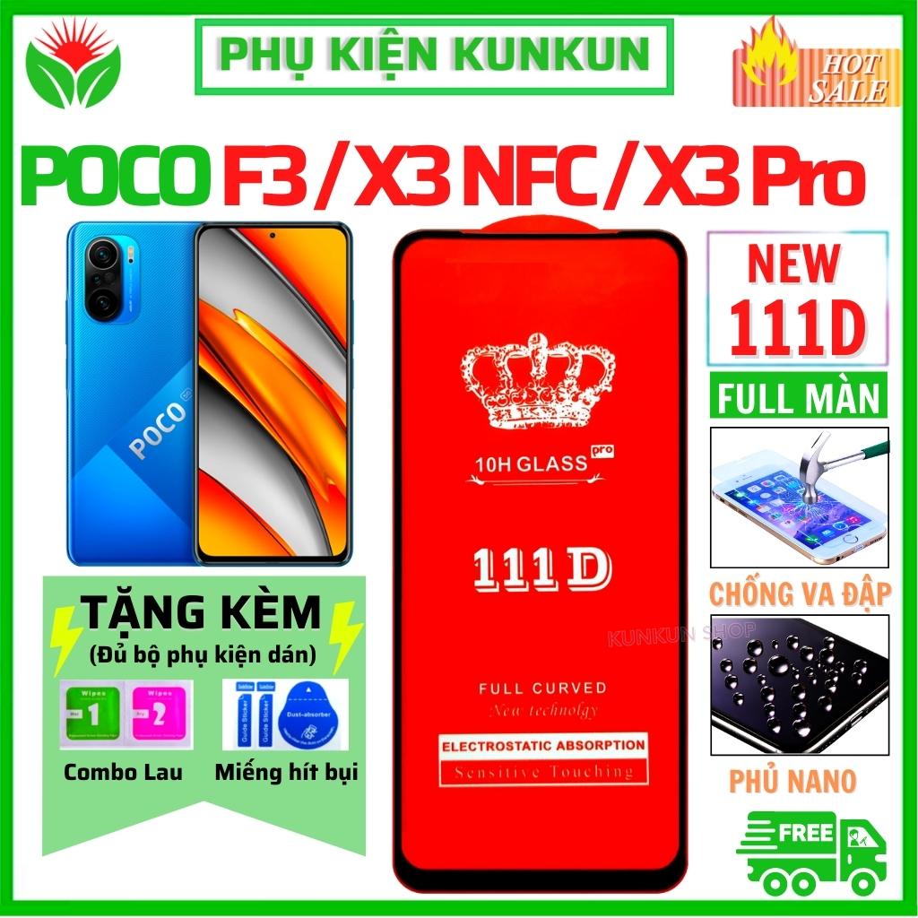 Kính Cường Lực Xiaomi Poco F3 / X3 NFC / X3 Pro  - Dán Full màn hình điện thoại - Độ trong suốt 111D cực cao