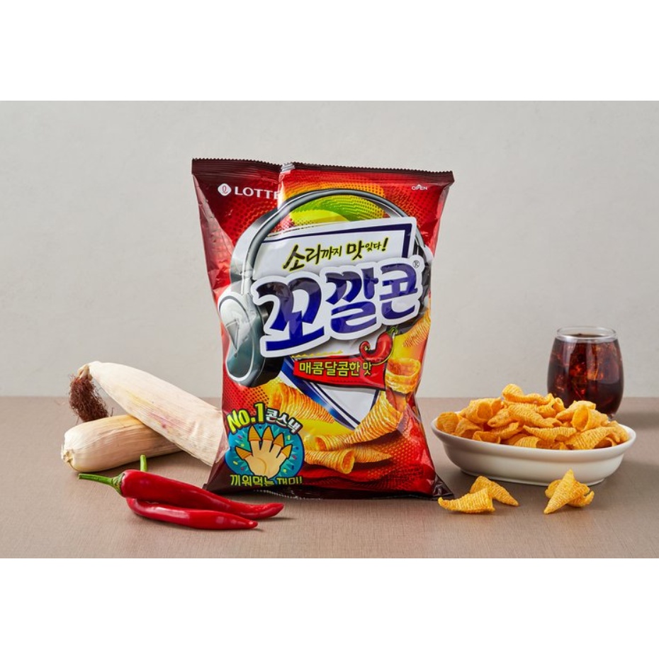 [LOTTE] SNACK BẮP NÓN VỊ CAY NGỌT 72G - [롯데] 꼬깔콘 매콤달콤한맛 72G