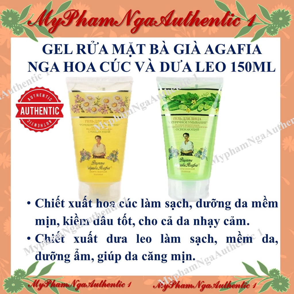 Sửa rửa mặt bà già Nga. Dưa leo và bông cúc.