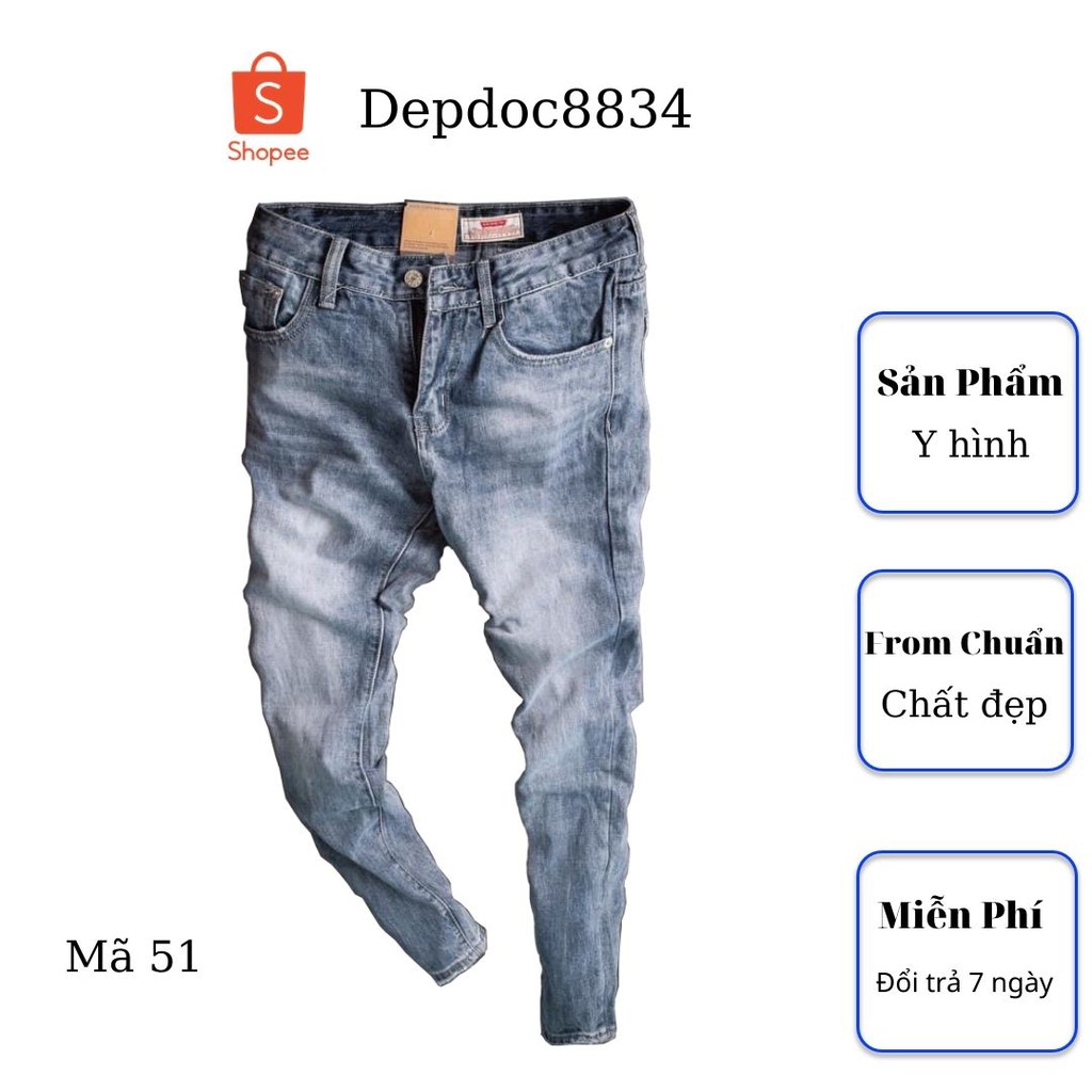 Quần jean nam cao cấp, chất liệu bò ( jean ) mềm mịn, from chuẩn, có nhiều mẫu đẹp mới đi kèm depdoc105 | BigBuy360 - bigbuy360.vn
