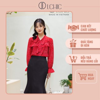 Ichic fashion - áo cao cấp áo công sở sắc đỏ rực rỡ cho xuân hè 2021