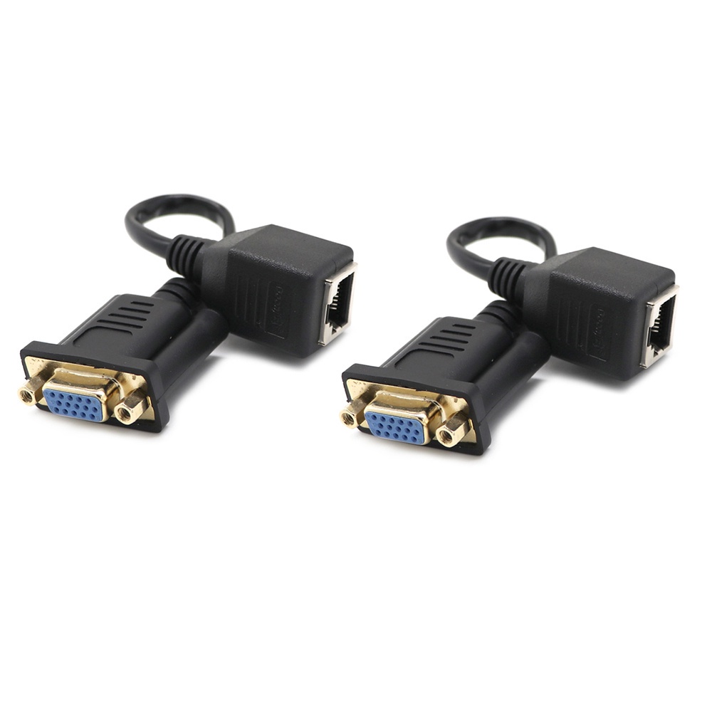 Dây cáp LAN CAT5 CAT6 chuyển đổi VGA sang RJ45 chuyên dụng màu đen