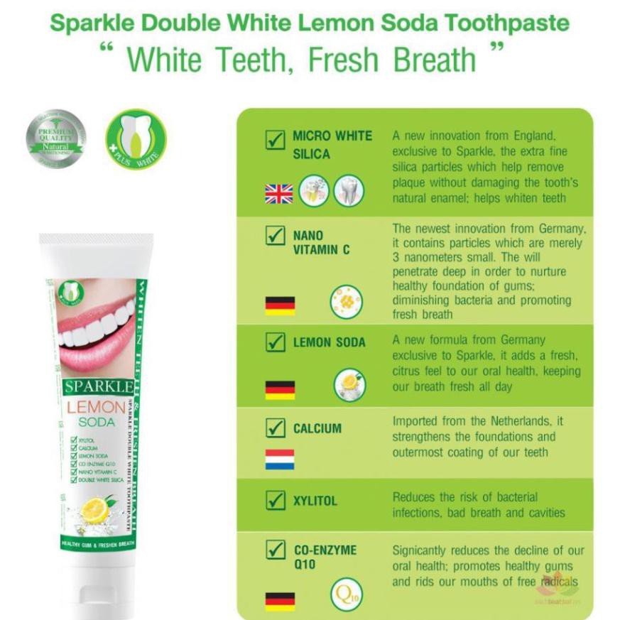 Kem đánh răng trắng sáng Sparkle Lemon-Soda 100g Thái Lan