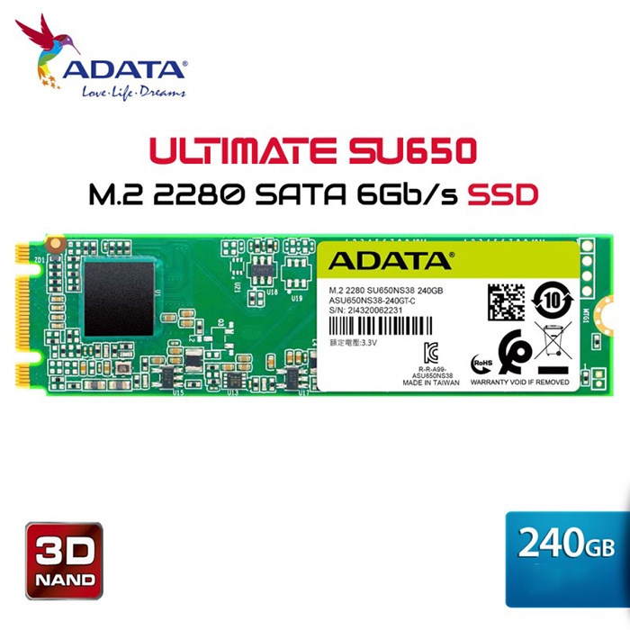 Ổ cứng SSD Adata M2.Sata SU650 120GB ,240G, 480G  (Đọc 520MB/s - Ghi 450MB/s) Chính hãng rẻ Nhất Hà Nội | BigBuy360 - bigbuy360.vn