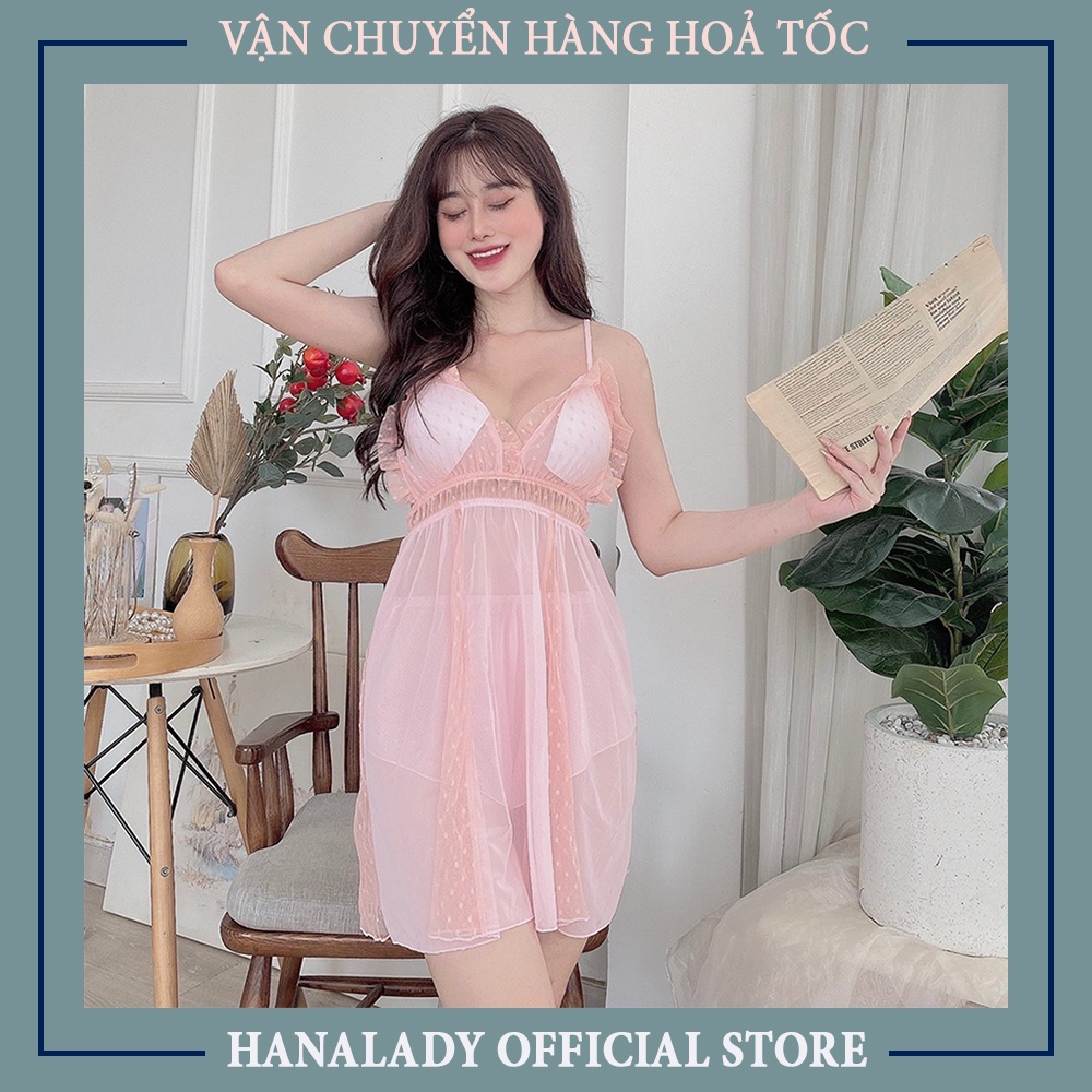 Váy ngủ gợi cảm siêu mỏng - Đầm ngủ voan lụa kèm quần gợi cảm xuyên thấu V481
