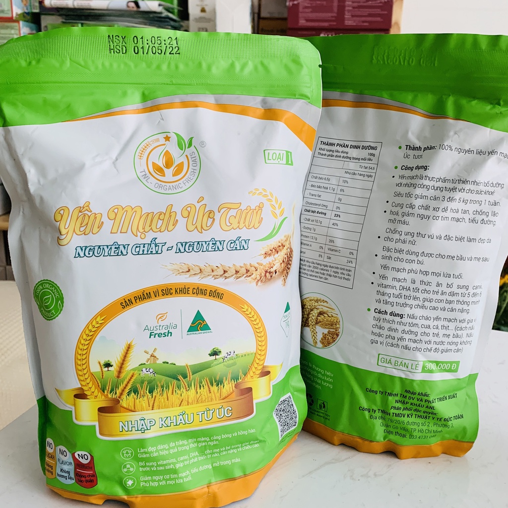 Giảm Cân Yên Mạch Úc Tươi (1Gói 1kg) Chính Hãng Công Ty Đức Toàn (Có Ship Hỏa Tốc)