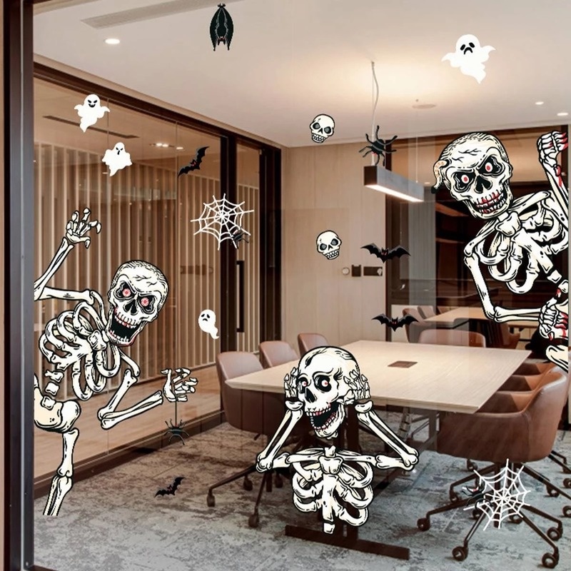 1 Tấm Sticker Dán Tường Tự Dính Họa Tiết Halloween Dễ Thương Bắt Mắt