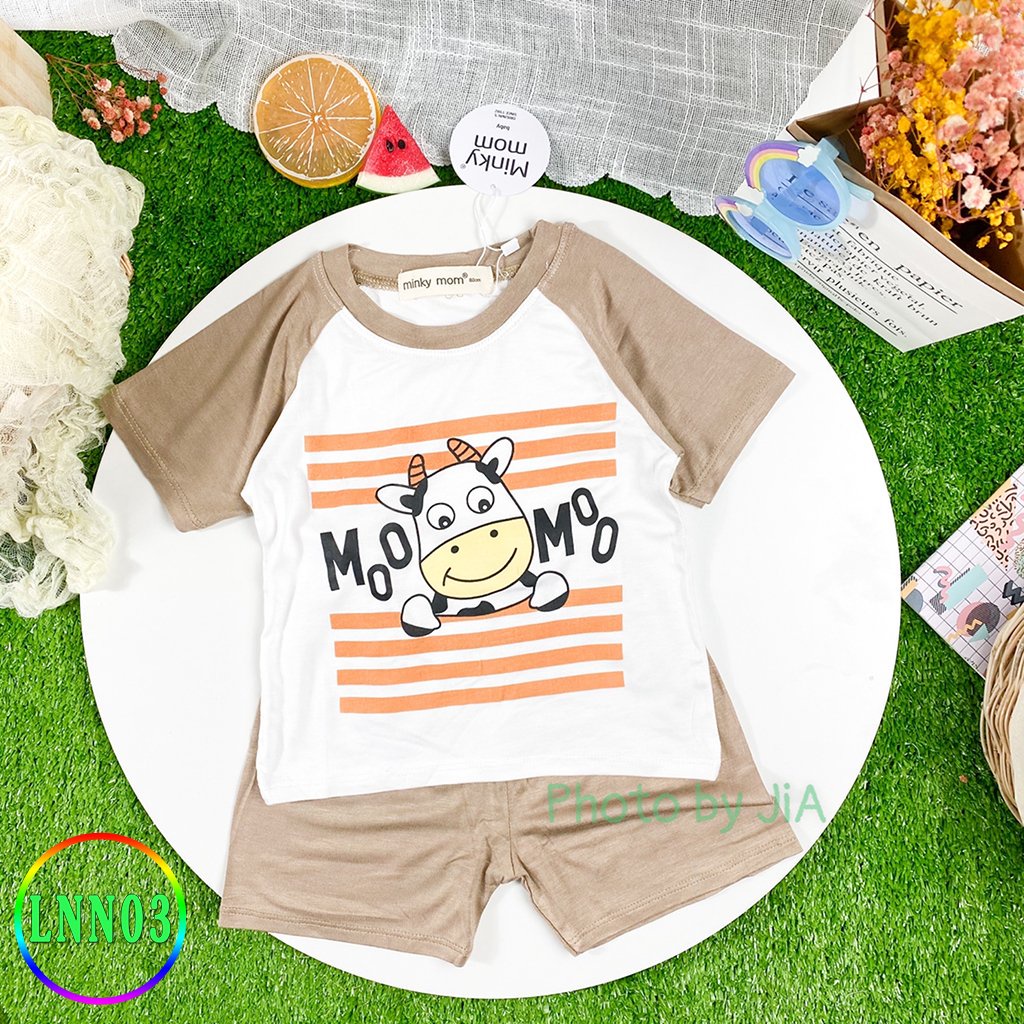 [LNN03] Bộ Cộc Tay Thun Lạnh MINKY MOM In Hình Dễ Thương, Mềm Mịn, Thoáng Mát, Hàng Chuẩn Đẹp, Dễ Chịu, Thoải Mái Cho Bé