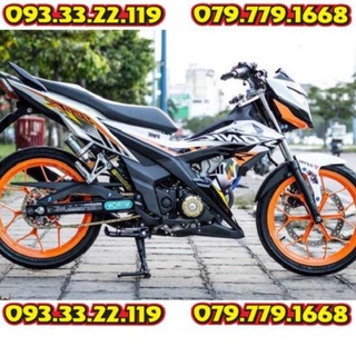 Tem rời honda sonic 150 dán xe trắng phối cam