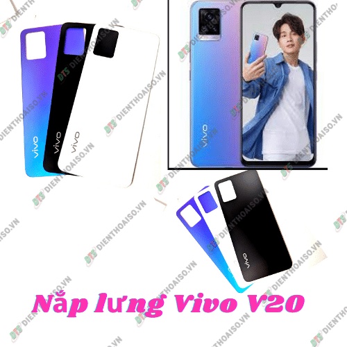 nắp lưng vivo v20 xanh tím,đen,trắng