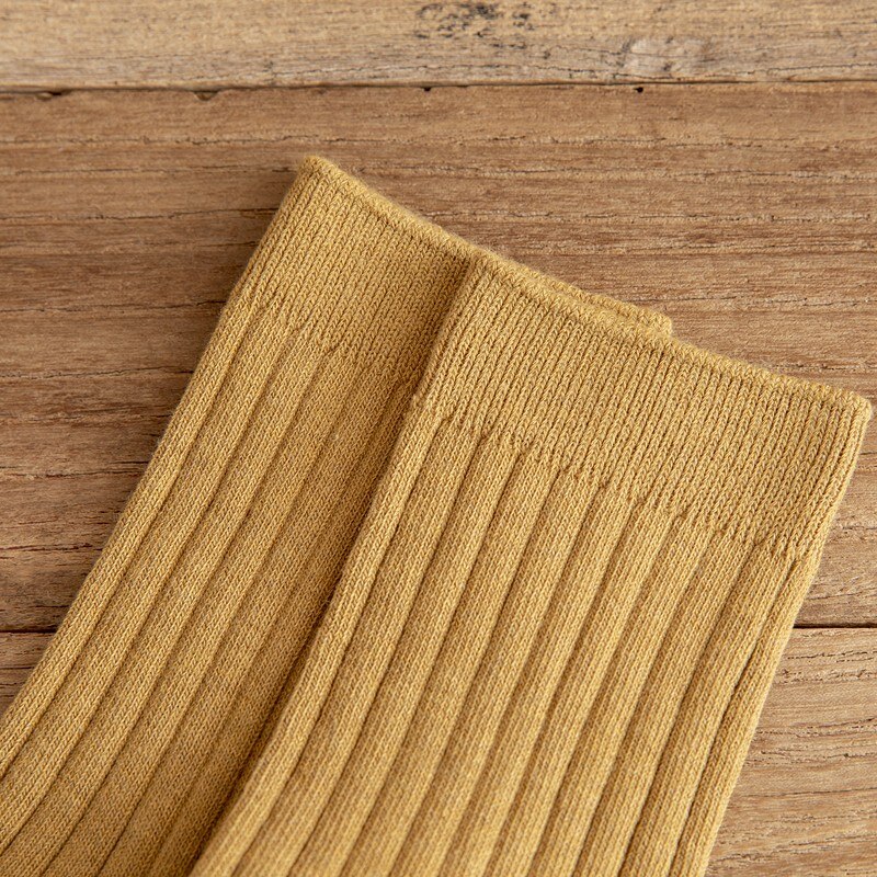 Vớ vải cotton ống cao lửng trơn màu xanh dương hải quân giữ ấm dành cho nam