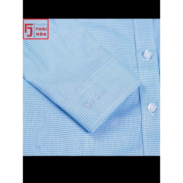 Áo sơ mi nữ Thái Hòa sọc caro màu xanh dương đậm