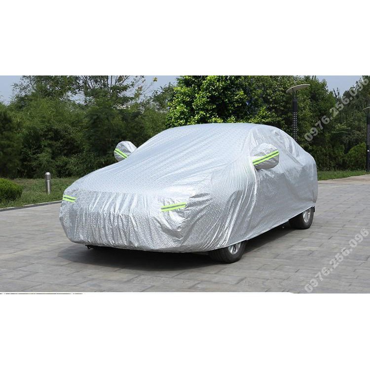 Bạt phủ xe ô tô tráng nhôm cao cấp 2 lớp, có lớp lót nỉ trong chống xước xe