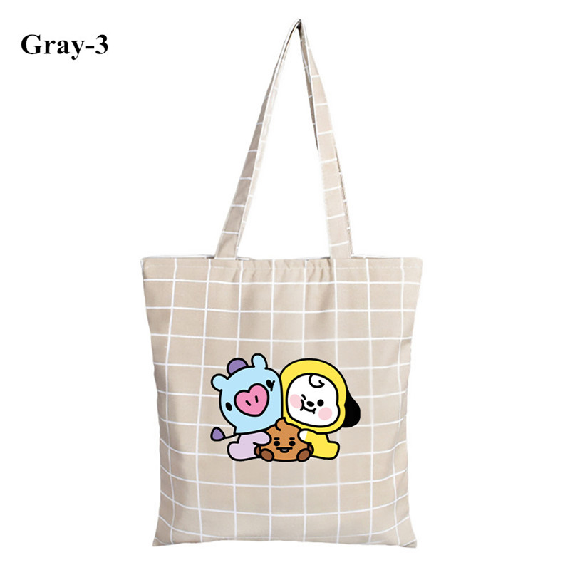 KPOP  BT21 Should Bag Cartoons  Bag  BTS Shoulder Strap  Canvas Detachable