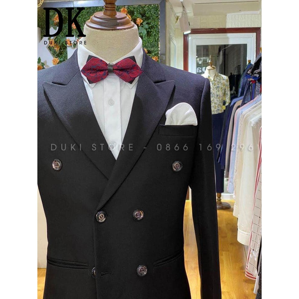 Hàng cao cấp | Bộ vest nam 6 cúc Hàn Quốc màu đen sang trọng - DUKI STORE