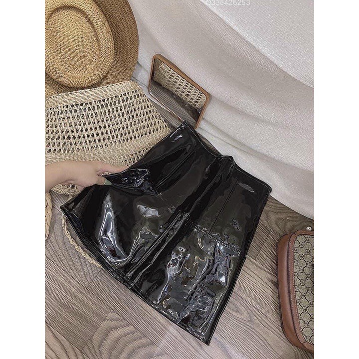 [Quà tặng kèm là 1c dây tóc xinh xắn] [Hàng chuẩn] Chân váy chữ A da bóng QC cao cấp-(Có Video-hình thật) -HinHin | BigBuy360 - bigbuy360.vn