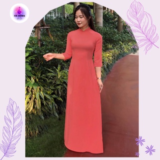 Áo dài trơn màu hồng đỗ