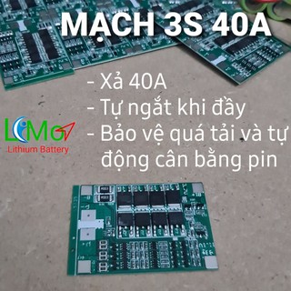 Mạch bảo vệ pin 3S 12,6v. Tự động cân bằng pin, đầy điện tự ngắt, bảo vệ không xả sâu. Mạch bảo vệ pin 18650 - LiMo