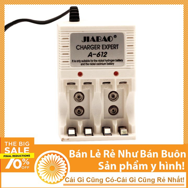 Máy Sạc Pin Đa Năng Jiabao A-612 Sạc Pin AA, AAA, Pin 9V