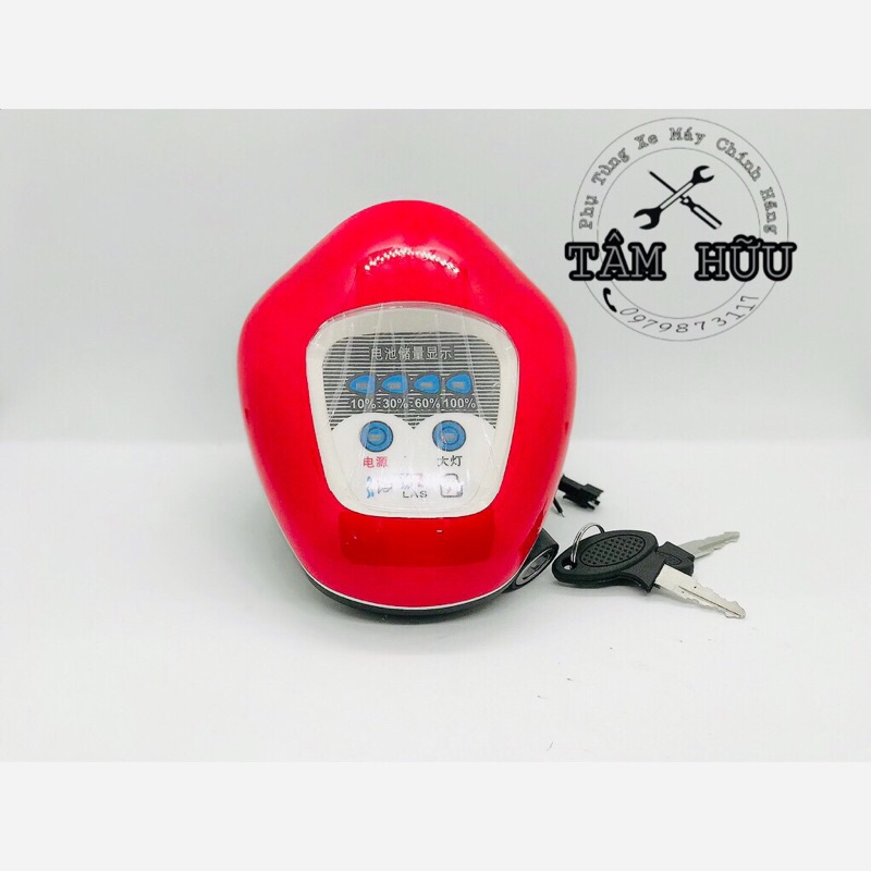 Đầu đèn xe đạp điện 48v cao cấp có sẵn đèn led siêu sáng