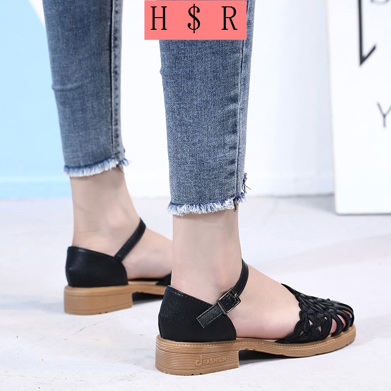 Xăng đan bít mũi đế dày thời trang hè 2021 cho nữ