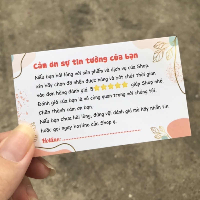 Combo 100 cái  thankyoucard, thiệp cảm ơn, Thẻ cám ơn có sẵn, Giấy bìa cứng cán màng size 9x5.5cm