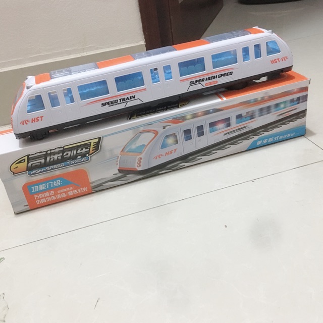 Đồ chơi tàu điện siêu tốc chạy bằng pin có đèn và âm thanh