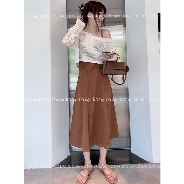 set áo lưới váy 2 dây 2058