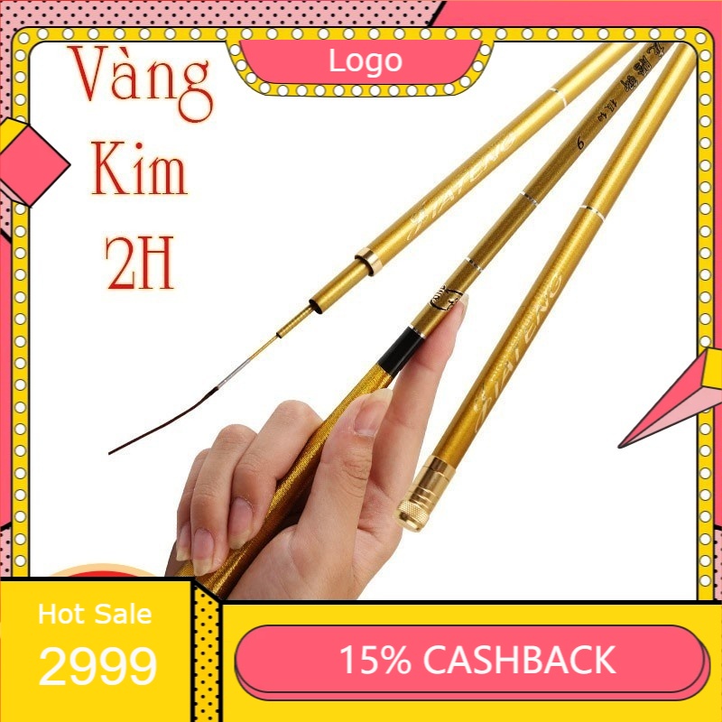( ) Cần câu tay câu đơn câu đài vàng kim 2H siêu dẻo CĐ-3 ( ) -giá rẻ-, cần câu ánh kim 2H