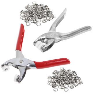 Kìm bấm khoen tròn 9.5mm bằng kim loại kèm khoen bấm