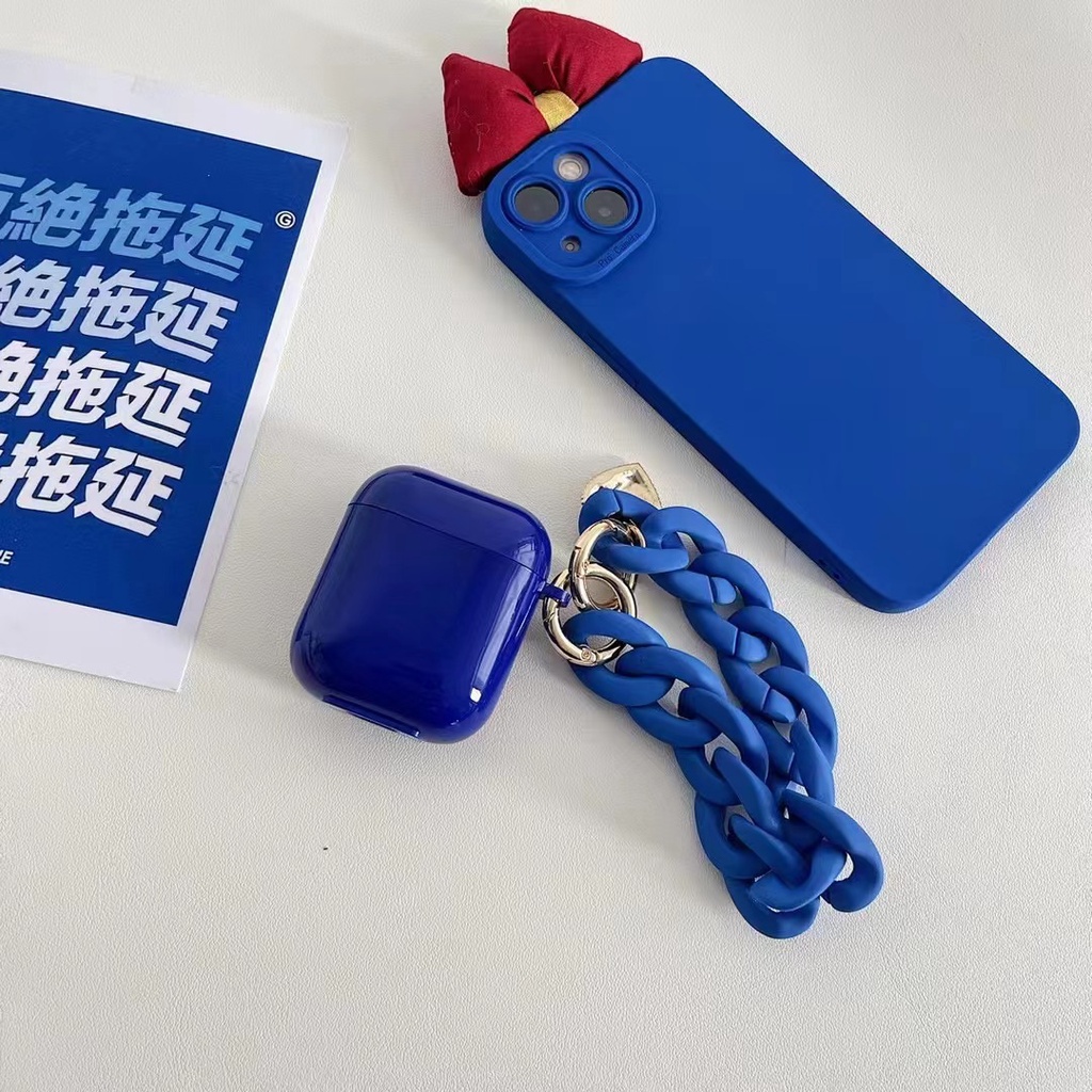 Blue Airpods 1 2 3 Pro Case Cover Wireless Bluetooth Earphone Accessories Protective Cover