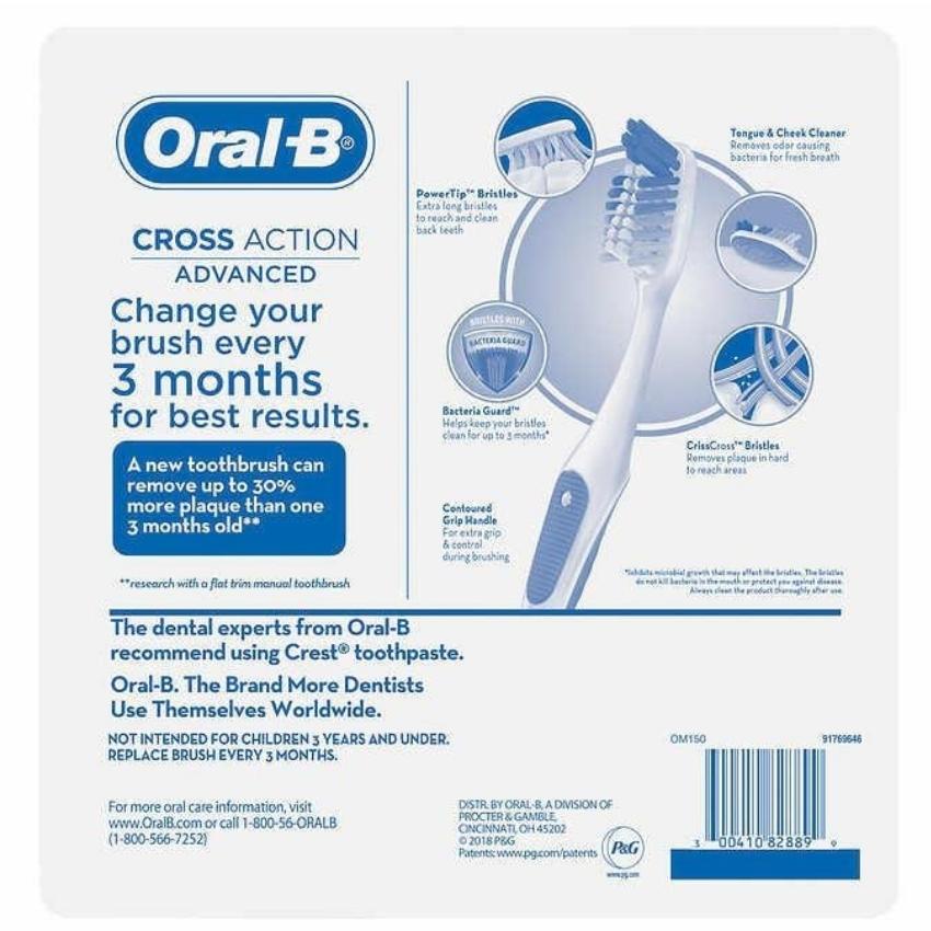 8 Cái Bàn chải đánh răng lông mềm Oral-B của mỹ chải sạch răng cho cả gia đình có tách lẻ FAMACOCO