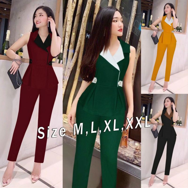 Set nguyên bộ áo vest sát nách quần dàiGiá : 310k Size : M,L,XL,XXLChất liệu : Thun lụa ýMàu sắc : Đỏ Đô(M), Đỏ Đô(