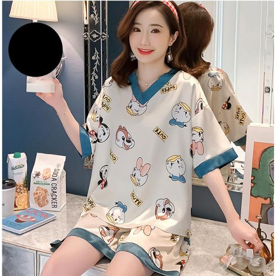 Đồ mặc nhà lụa ngắn - BunBun Homewear - Set LN10 | BigBuy360 - bigbuy360.vn