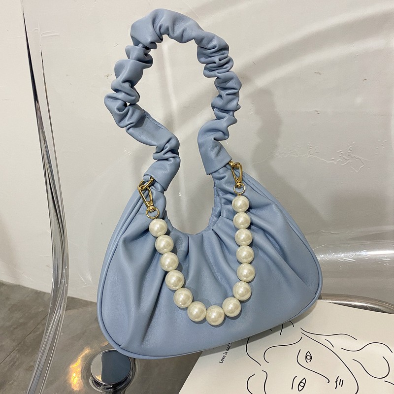 CHIKITO | Túi Nữ Đeo Vai Hobo Xếp Ly Cổ Điển - Túi Da PU Đám Mây Kèm Quai Ngọc Thanh Lịch Quảng Châu