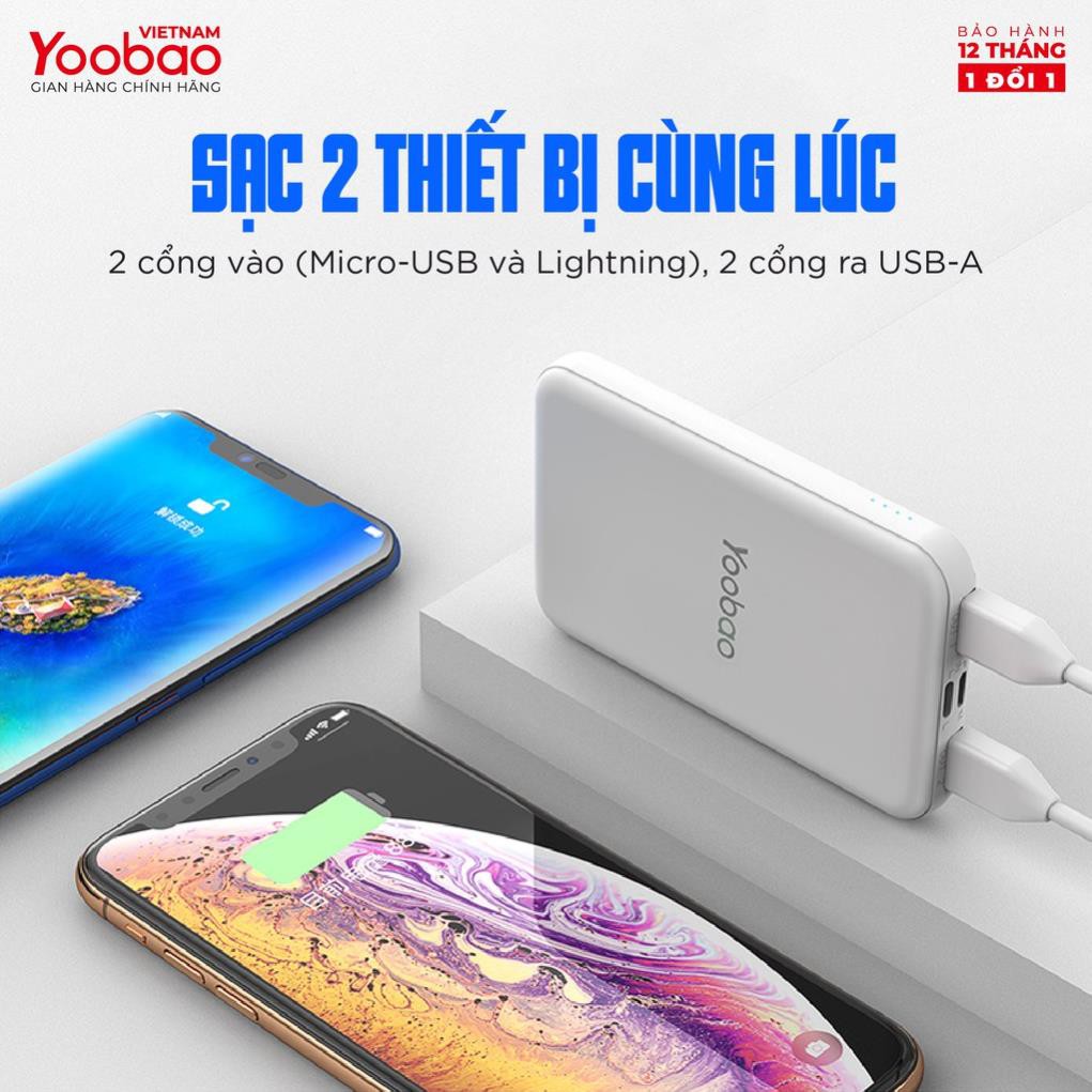 Sạc dự phòng mini 6000mAh Yoobao P6W - Hàng chính hãng - Bảo hành 12 tháng 1 đổi 1