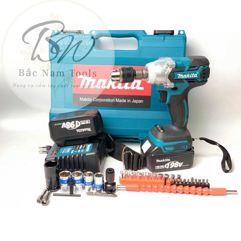 💥Freeship💥 Máy SIẾT BULONG MAKITA 198v - KHÔNG CHỔI THAN - BẮN BULONG BẮN VÍT BẮN TÔN