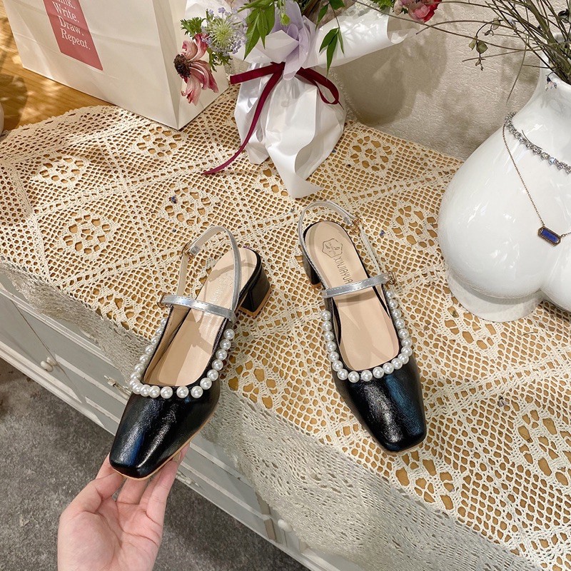 Sandal sục hở gót viền ngọc 2021 mã 188