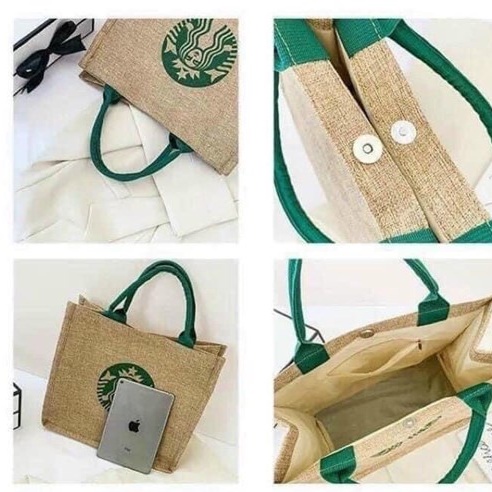 Túi cói du lịch đi biển Starbuck