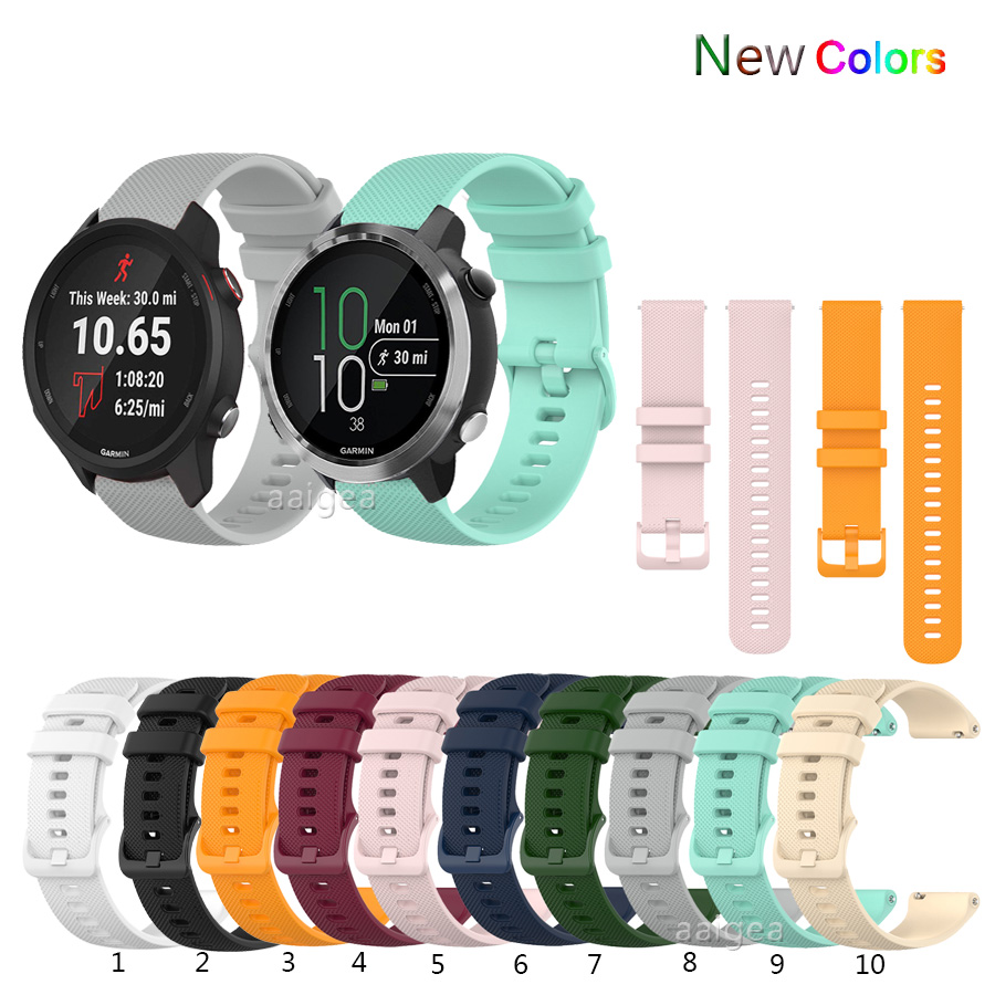20mm Silicone Watch Band Strap for Garmin Forerunner 645 645M 245 245M / Venu Sq / Vivoactive  3